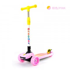 新款儿童滑板车 3-10岁儿童四轮闪光一键折叠多功能三合一踏板车