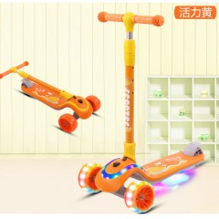 儿童滑板车折叠闪光小孩三轮2-3-6岁宝宝单脚 踏板车男女孩溜溜车